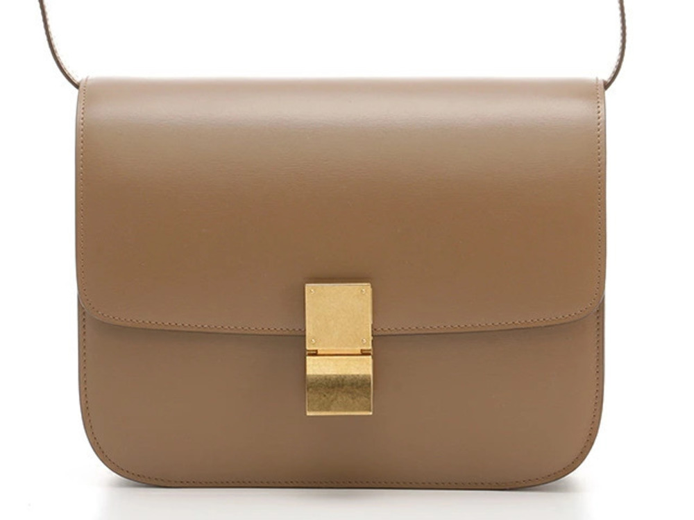 Celine Shoulder Bag Beige Cream Calfskin Leather